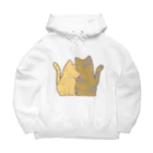 かわいいもののおみせ　いそぎんちゃくの表裏印刷　仲良し猫　茶トラ&サビ Big Hoodie