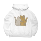 かわいいもののおみせ　いそぎんちゃくの表裏印刷　仲良し猫　鯖トラ&サビ Big Hoodie