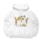 かわいいもののおみせ　いそぎんちゃくの表裏印刷　仲良し猫　三毛&ポインテッド Big Hoodie