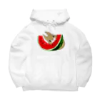 レコードの巣の茶白うさぎとスイカ Big Hoodie