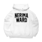 JIMOTO Wear Local Japanの練馬区 NERIMA WARD ロゴブラック ビッグシルエットパーカー