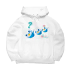 ma-sa's LaboratoryのSweet Budgerigar／？（ハテナ） Big Hoodie