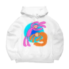 手描きのエトセトラの戯れるウサギ Big Hoodie