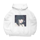 m i n a n oの黒髪ロングの女の子と桜 Big Hoodie