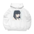 m i n a n oの黒髪ロングの女の子　背景白 Big Hoodie