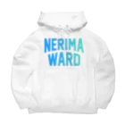 JIMOTO Wear Local Japanの練馬区 NERIMA WARD ロゴブルー　 ビッグシルエットパーカー