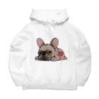 揺れるブヒ犬 Wiggly Pooch のふて寝のフレブル Big Hoodie