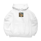 Beroberoberのカフェ　クロワッサン　グラフィック Big Hoodie