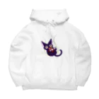 和柄屋 黒猫の黒猫トマト Big Hoodie