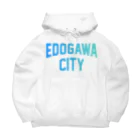 JIMOTOE Wear Local Japanの江戸川区 EDOGAWA CITY ロゴブルー ビッグシルエットパーカー