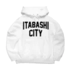 JIMOTO Wear Local Japanの板橋区 ITABASHI CITY ロゴブラック ビッグシルエットパーカー