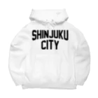 JIMOTOE Wear Local Japanの新宿区 SHINJUKU CITY ロゴブラック ビッグシルエットパーカー