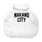 JIMOTOE Wear Local Japanの中野区 NAKANO CITY ロゴブラック ビッグシルエットパーカー
