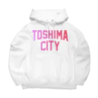 JIMOTOE Wear Local Japanの豊島区 TOSHIMA CITY ロゴピンク ビッグシルエットパーカー