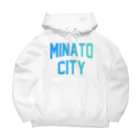 JIMOTO Wear Local Japanの港区 MINATO CITY ロゴブルー ビッグシルエットパーカー