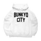 JIMOTO Wear Local Japanの文京区 BUNKYO WARD ロゴブラック ビッグシルエットパーカー