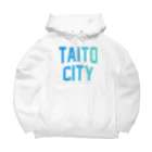 JIMOTO Wear Local Japanの台東区 TAITO WARD ロゴブルー Big Hoodie