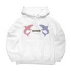 さかたようこ / サメ画家のサメさんたちの #ソーシャルディスタンス | ほわほわcolor Big Hoodie