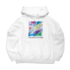 夜の闇に、色の魔法をかけながら。の雲ロング Big Hoodie