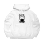 まる🍙  うまよし🍙まるのうまよしパーカー 黒ロゴあり 白 Big Hoodie