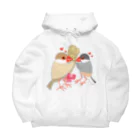 Lily bird（リリーバード）の粟穂をプレゼント シルバー&シナモン文鳥 Big Hoodie