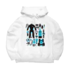 Astrio SUZURI店のダイビング アイテムデザイン Big Hoodie