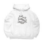 イラスト MONYAAT の ポメラニアンとポメラニアンとポメラニアン M Big Hoodie