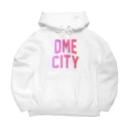 JIMOTOE Wear Local Japanの青梅市 OME CITY ロゴピンク ビッグシルエットパーカー