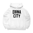 JIMOTOE Wear Local Japanの海老名市 EBINA CITY ロゴブラック Big Hoodie