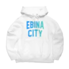 JIMOTOE Wear Local Japanの海老名市 EBINA CITY ロゴブルー Big Hoodie