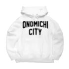 JIMOTOE Wear Local Japanの尾道市 ONOMICHI CITY ロゴブラック ビッグシルエットパーカー