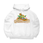 ハナドリカ SUZURI店のきつねうどん Big Hoodie