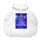 COSMOSIDEAのKEEP CALM AND LOVE UNIVERSE ビッグシルエットパーカー