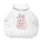 かわいいもののおみせ　いそぎんちゃくのぴえんうさ耳アマビエ　文字あり Big Hoodie