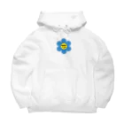 Bepppin3Companyのレトロフラワー★ブルー Big Hoodie