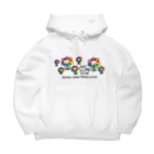 ピンキーハウスの虹色の花と猫（フチなし） Big Hoodie