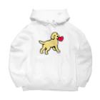 ハッピー・ラブラドールズのイエローラブパピーと赤いハート Big Hoodie