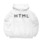 HTMLタグショップのHTML（黒文字） ビッグシルエットパーカー