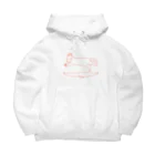 白猫こっちゃんのお店ののびのび白ねこ(オレンジ) Big Hoodie