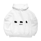 -White dog muzzle's shop-のWhite dog Silhouette collection Big Hoodie