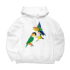 piyopiyobrandのシロハラインコたち Big Hoodie