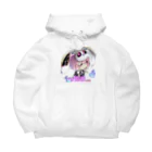 🤍一ノ瀬 彩 🐇⸒⸒ suzuri支店🤍の一ノ瀬彩ちびｷｬﾗ:LOGO付【ﾆｺｲｽﾞﾑ様Design】 ビッグシルエットパーカー