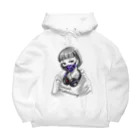 和温堂の迷彩マスク  パープル　文字黒 Big Hoodie