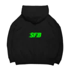 SFBの"SFB" green logo Parker BLACK Big Hoodie