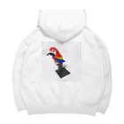 じゆうほんぽうのBlocks Scarlet Macaw Big Hoodie