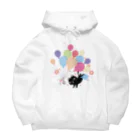 イラスト MONYAAT のくろねこの風船の種*A Big Hoodie