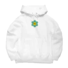 Bepppin3Companyのレトロフラワー★グリーン Big Hoodie