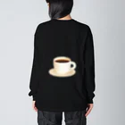 シンプル 組み合わせ用 ファッションのシンプル コーヒー Big Long Sleeve T-Shirt