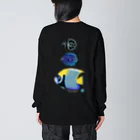 栗坊屋のタテジマキンチャクダイ親子 Big Long Sleeve T-Shirt