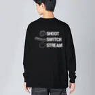 Project92.comのSHOOT, SWITCH, STREAM. Big Long Sleeve T-Shirt